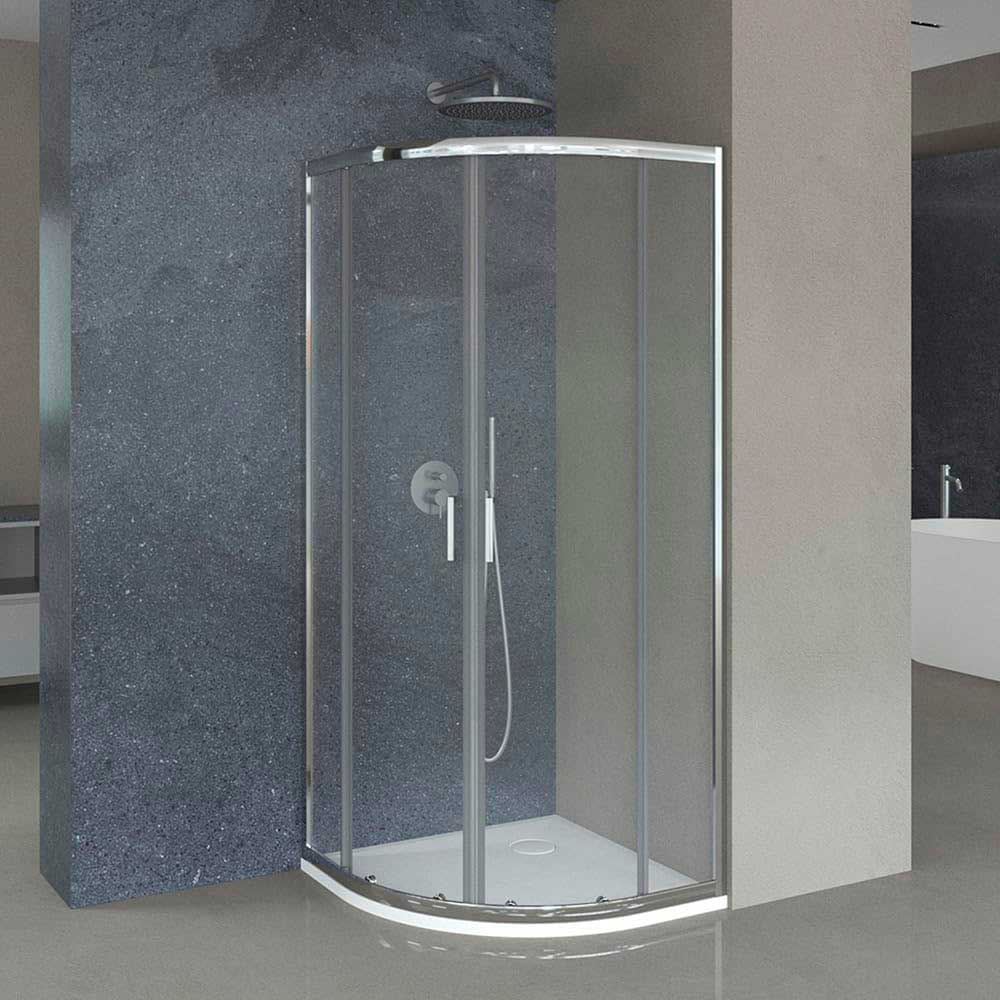 BOX DOCCIA SEMICIRCOLARE TONGA VETRO TRASPARENTE Sp.6 mm PROFILO CROMO