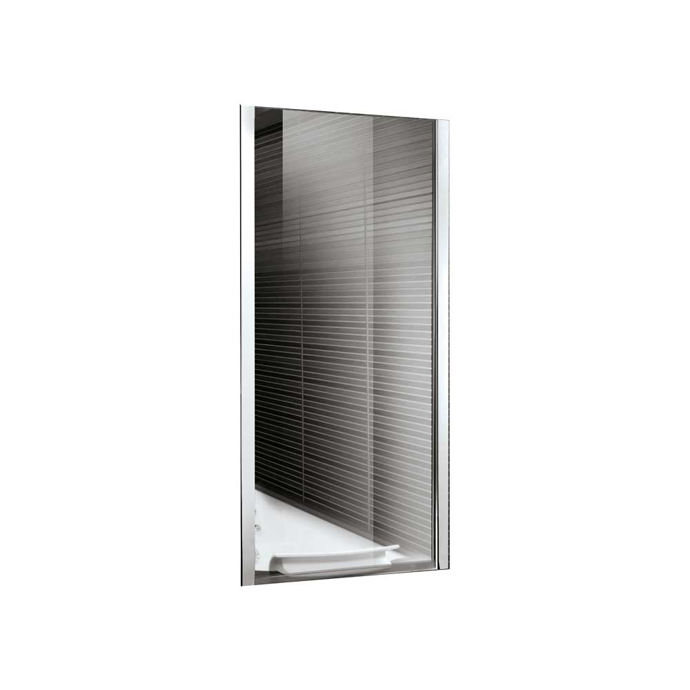 PARETE SOPRAVASCA FISSA VETRO TRASPARENTE Sp.4 mm PROFILO CROMO