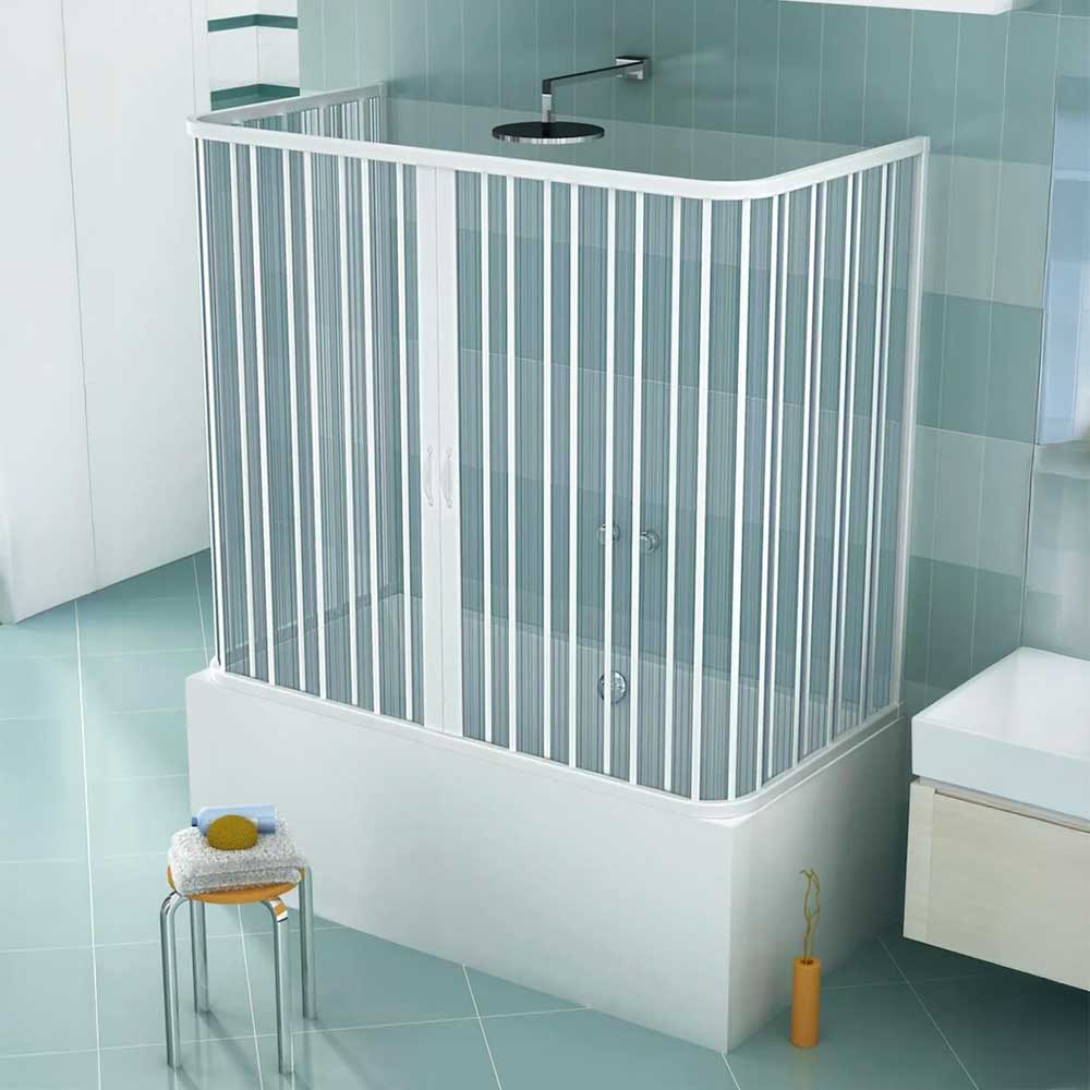 BOX SOPRAVASCA A 3 LATI H.150 A SOFFIETTO IN PVC