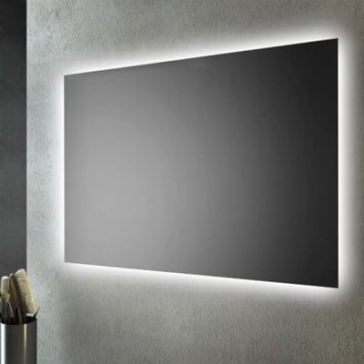 SPECCHIO RETTANGOLARE FILO LUCIDO CON FASCIA PERIMETRALE A LED RETROILLUMINANTE