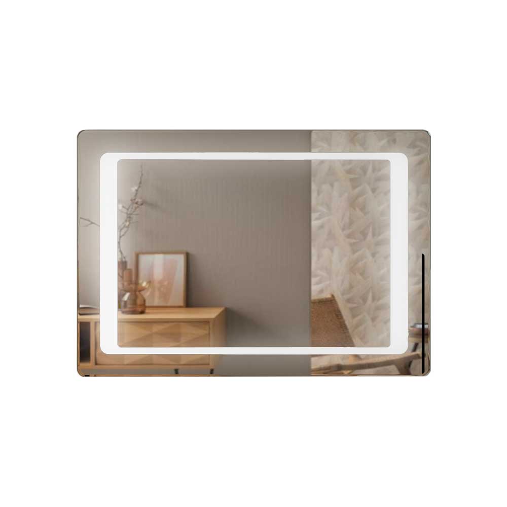 SPECCHIO FILO LUCIDO CON FASCIA INTERNA SATINATA RETROILLUMINATA