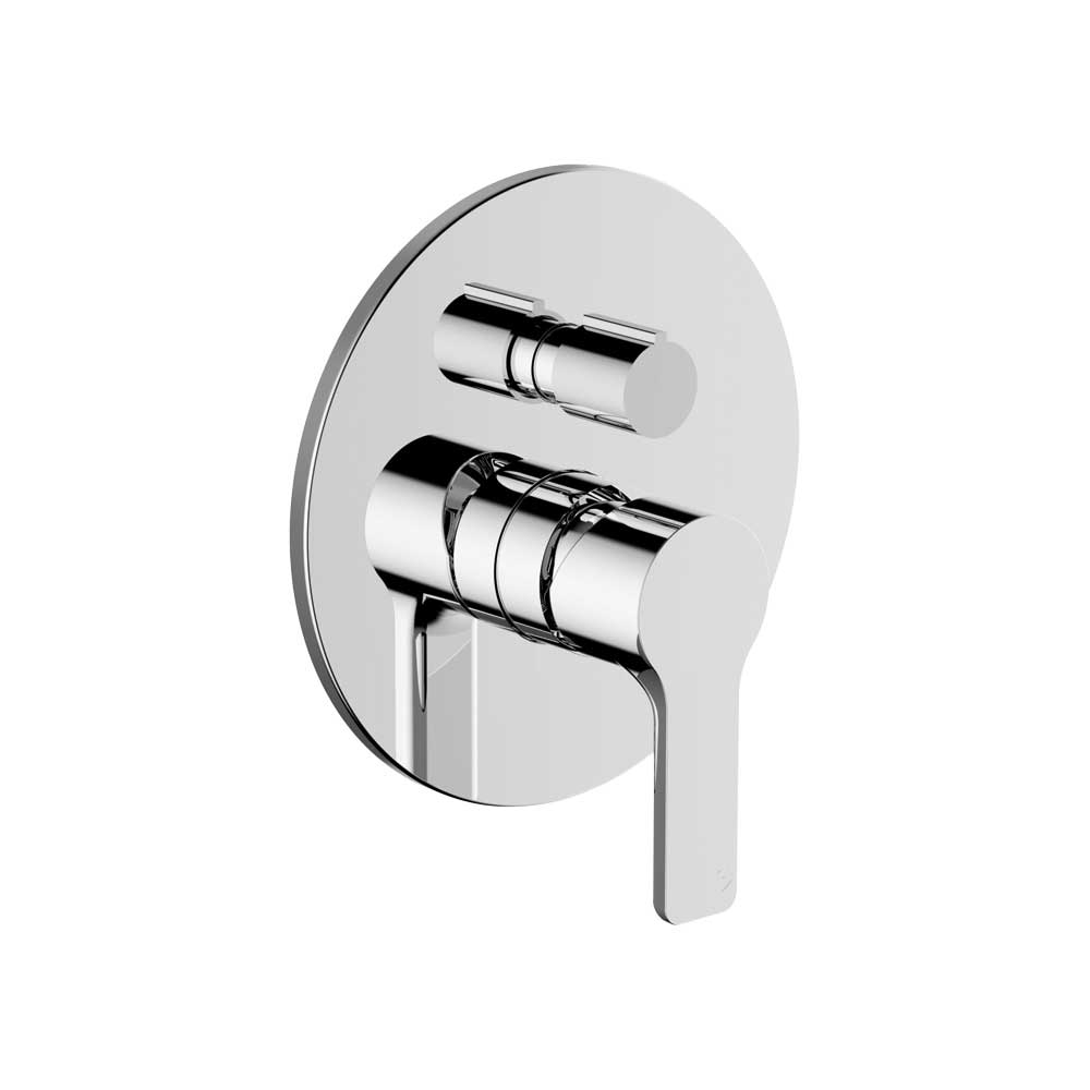 Piastra E Leva Per Incasso Doccia Con Deviatore Vie Rotativo Goodlife Cromo