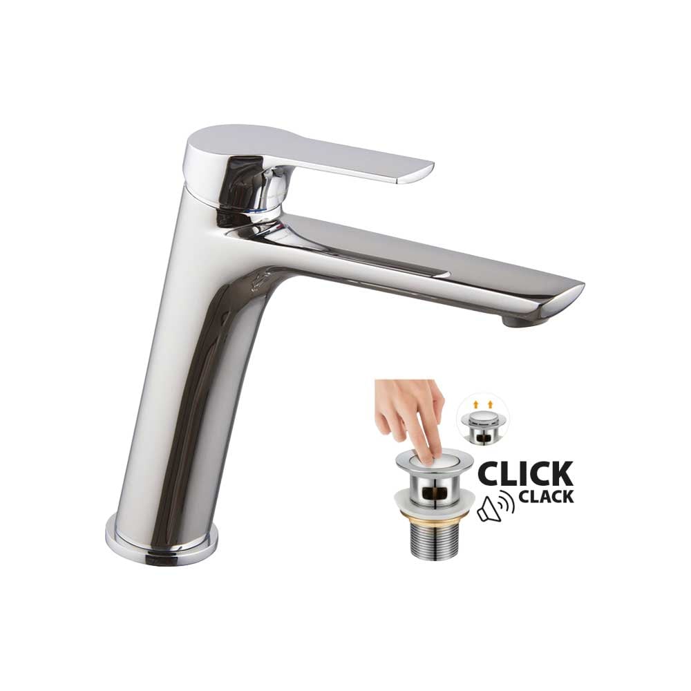 MISCELATORE LAVABO PROLUNGATO SERIE 4 CON LEVA CHIUSA