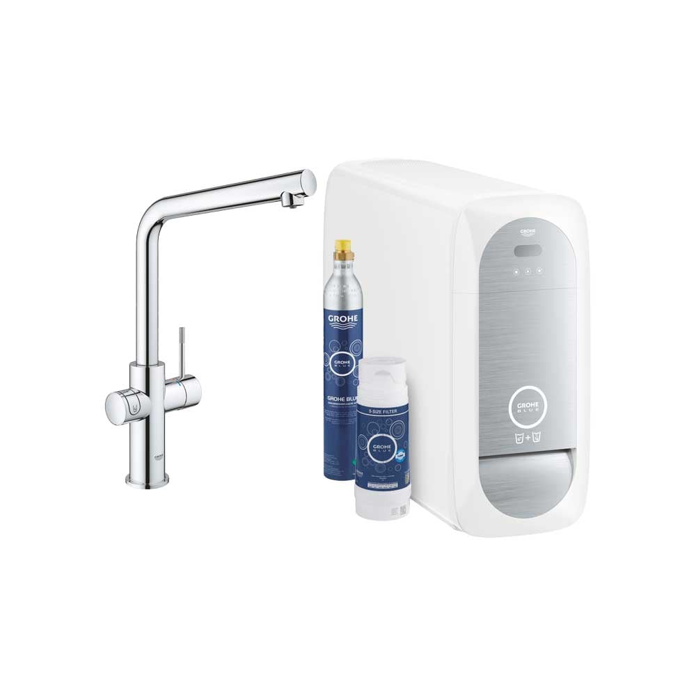 MISCELATORE CON SISTEMA DI FILTRAZIONE CANNA A L GROHE BLUE HOME STARTER KIT
