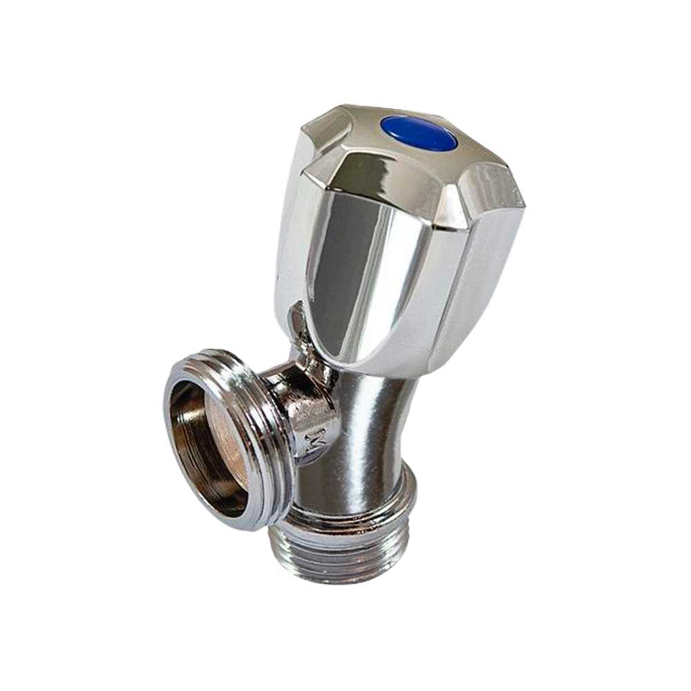 RUBINETTO LAVATRICE INCLINATO IN OTTONE CROMATO