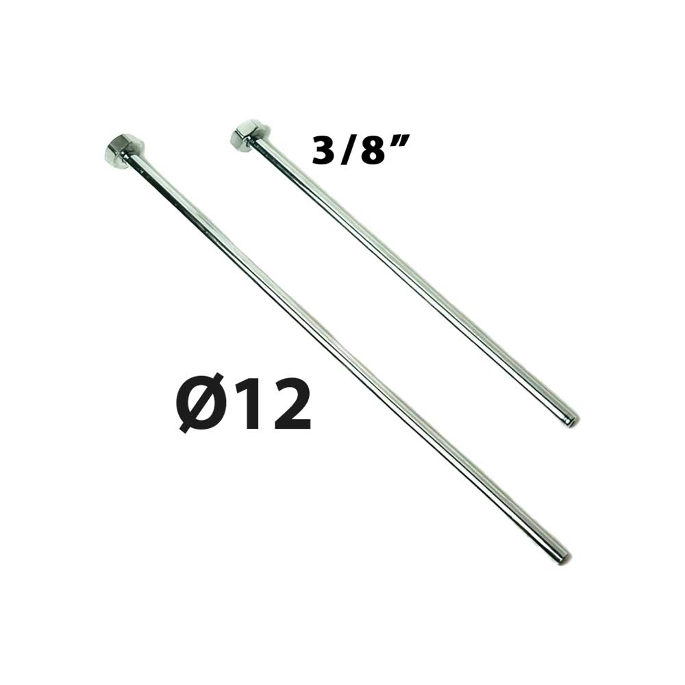 TUBETTO RAME CROMATO Ø12 CON CARTELLA E CALOTTA F 3/8