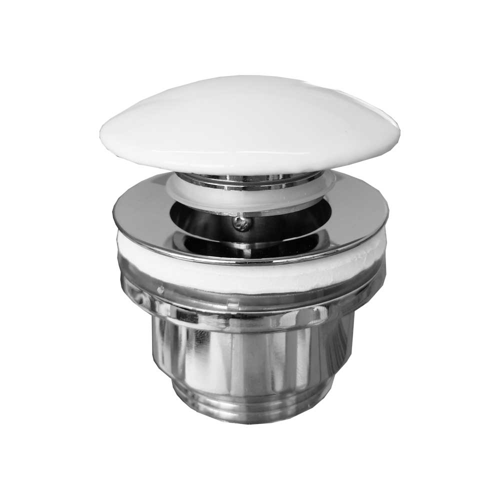 PILETTA CLICK CLACK CON TAPPO IN CERAMICA BIANCO STP