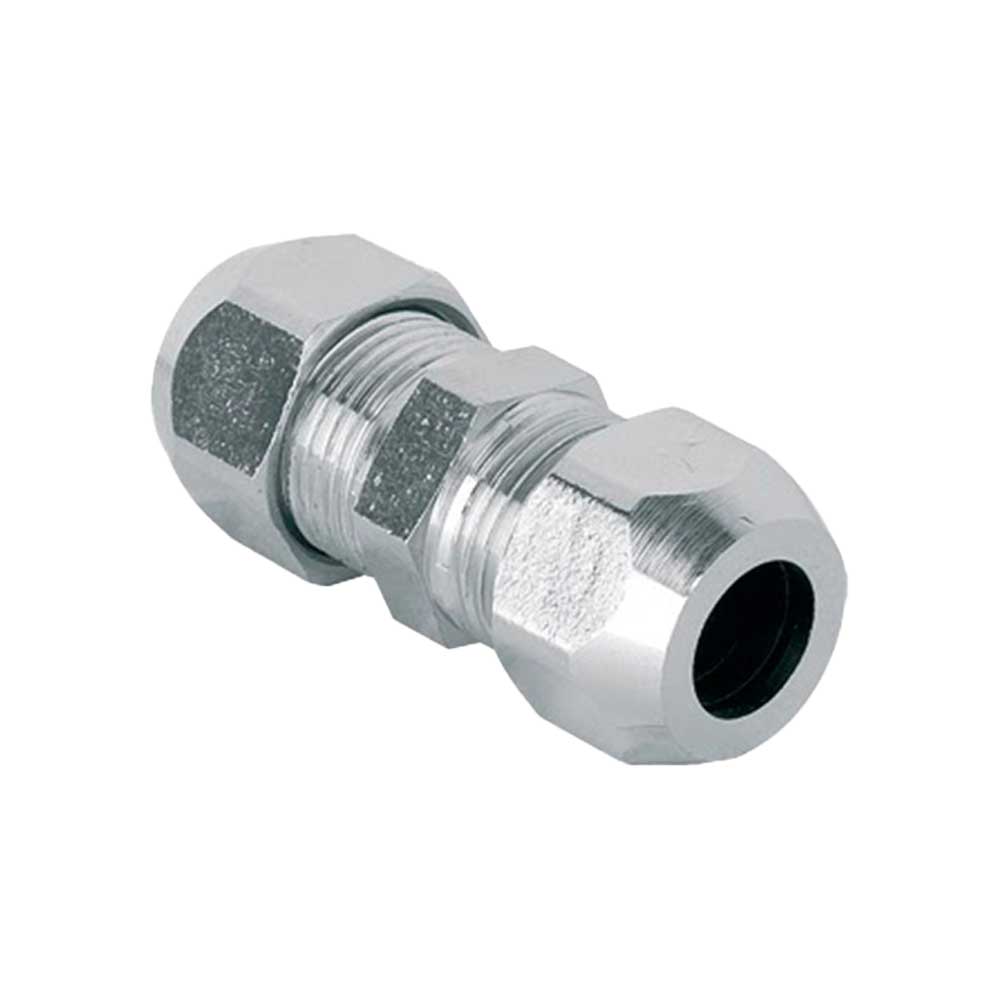 NIPLES DOPPIO PER TUBETTO RAME IN OTTONE CROMATO