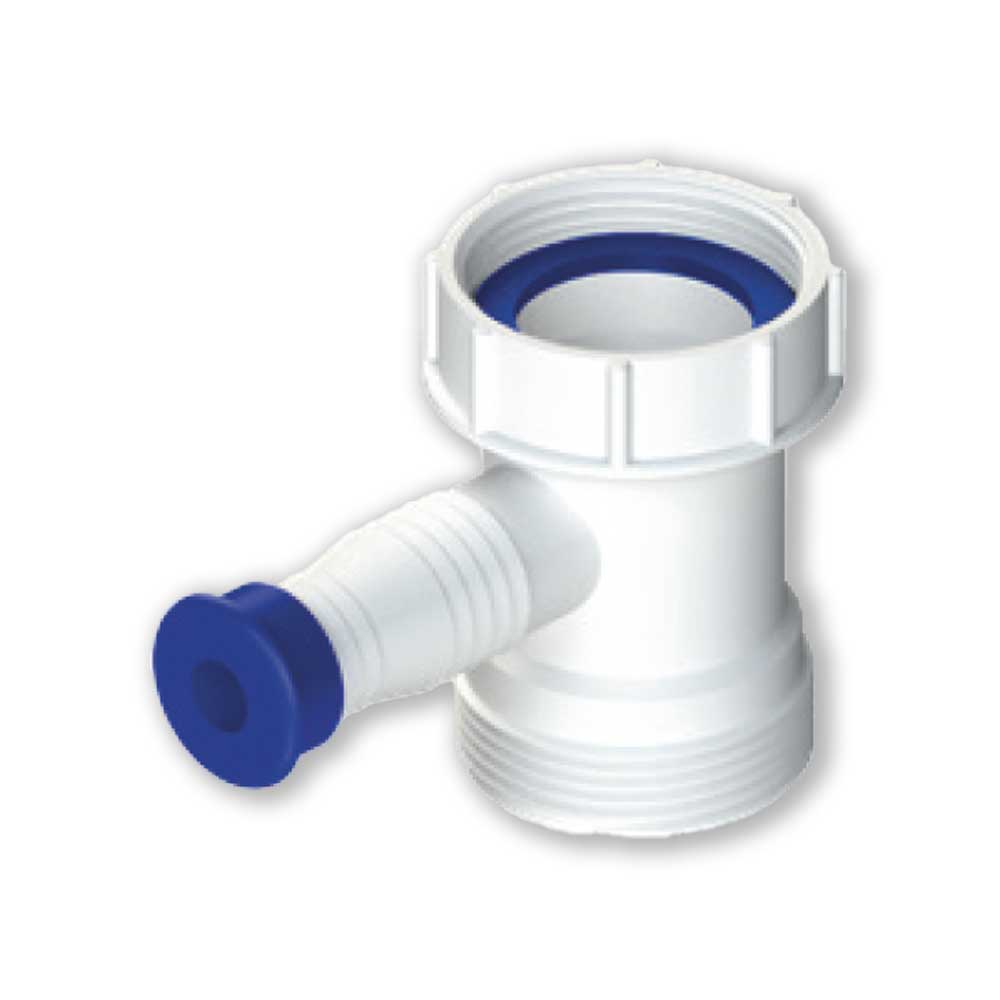 ATTACCO LAVASTOVIGLIE CON GUARNIZIONE SAGOMATA E GHIERA 1"1/2 LB PLAST