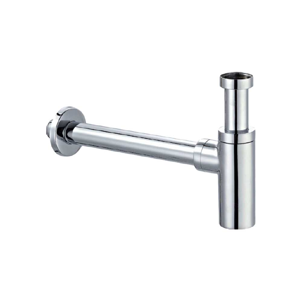 SIFONE D'ARREDO TONDO PER LAVABO LUSSO CROMATO