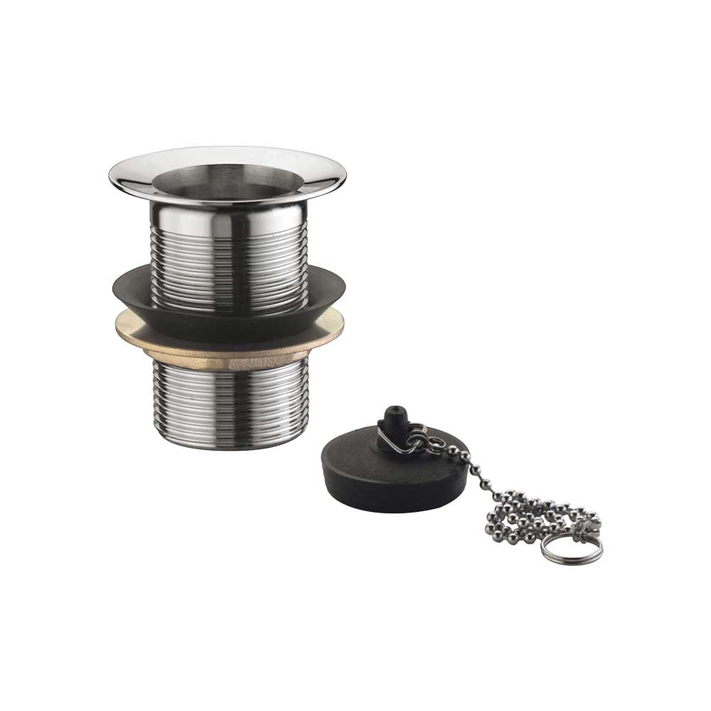 PILETTA PER LAVABO E BIDET IN OTTONE STP CON TAPPO A CATENELLA