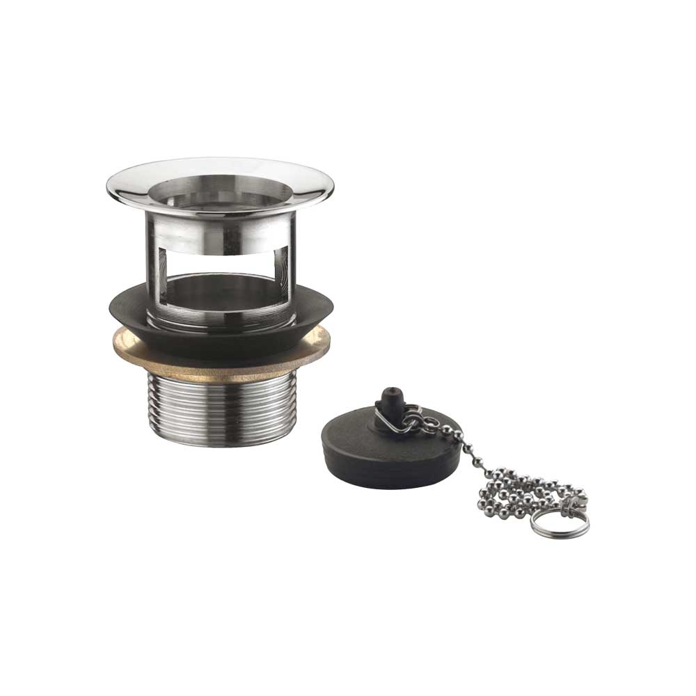 PILETTA PER LAVABO E BIDET IN OTTONE CTP CON TAPPO A CATENELLA