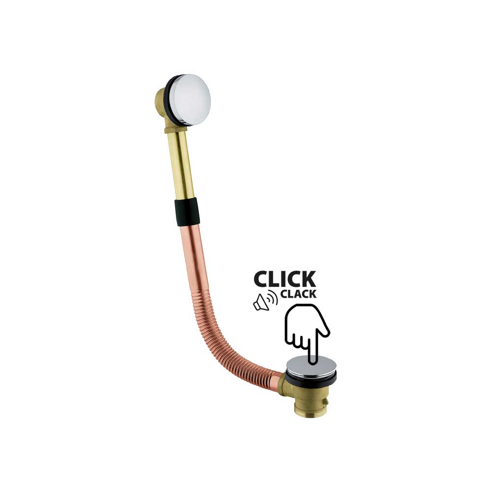COLONNA DI SCARICO VASCA IN OTTONE CON TAPPO CLICK-CLACK