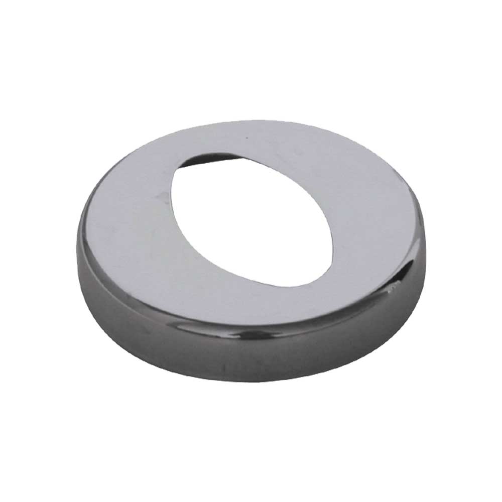 ROSONE CON FORO OVALE PER CURVA A 45° INOX CROMO