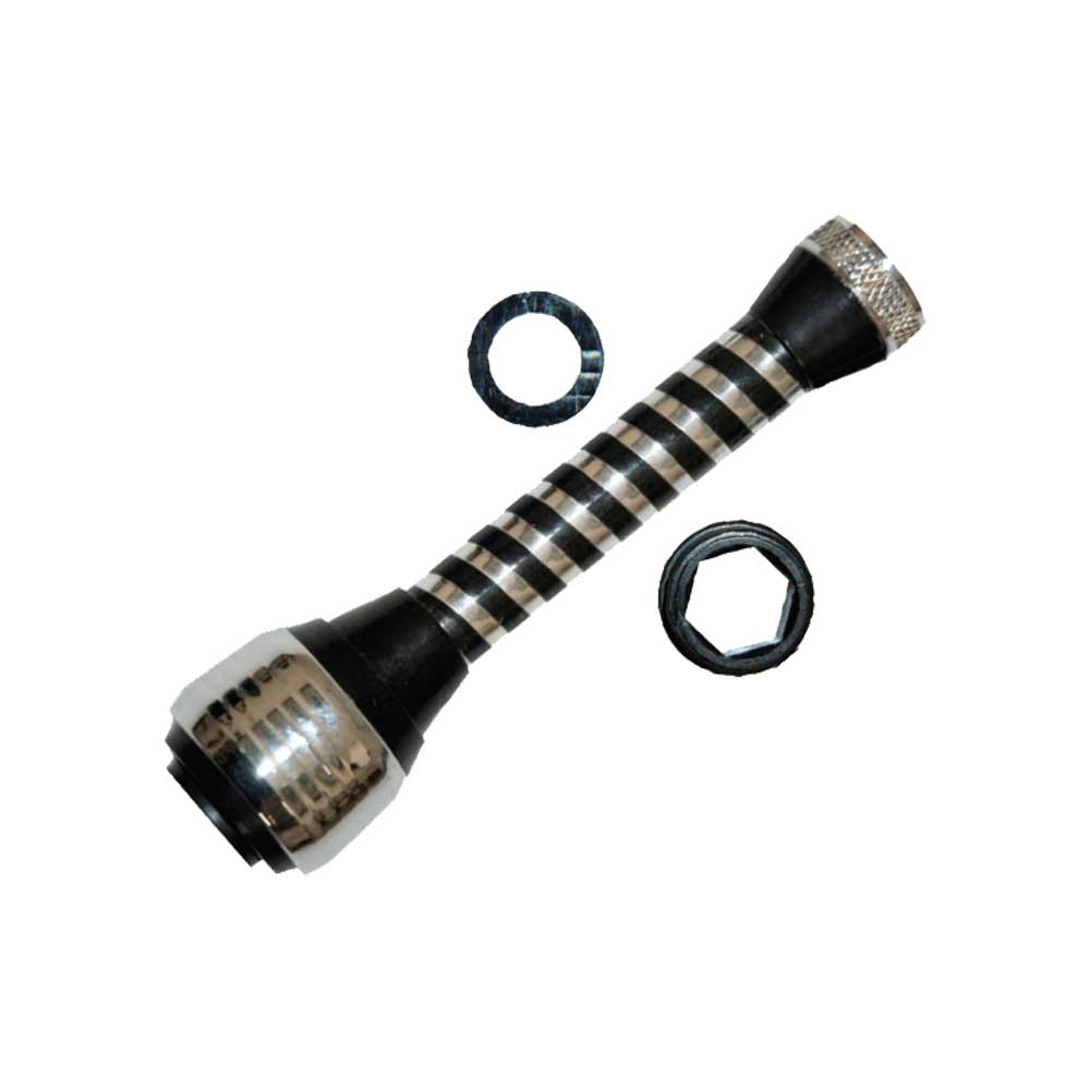 AEREATORE ROMPIGETTO PROLUNGATO IN OTTONE NERO-CROMO
