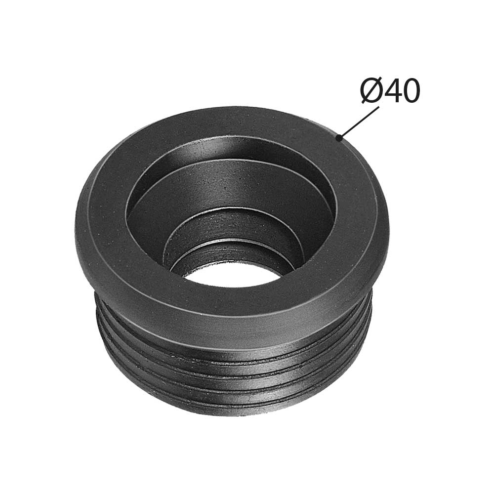 MORSETTO PER CURVE TECNICHE Ø 40 IN GOMMA NERA