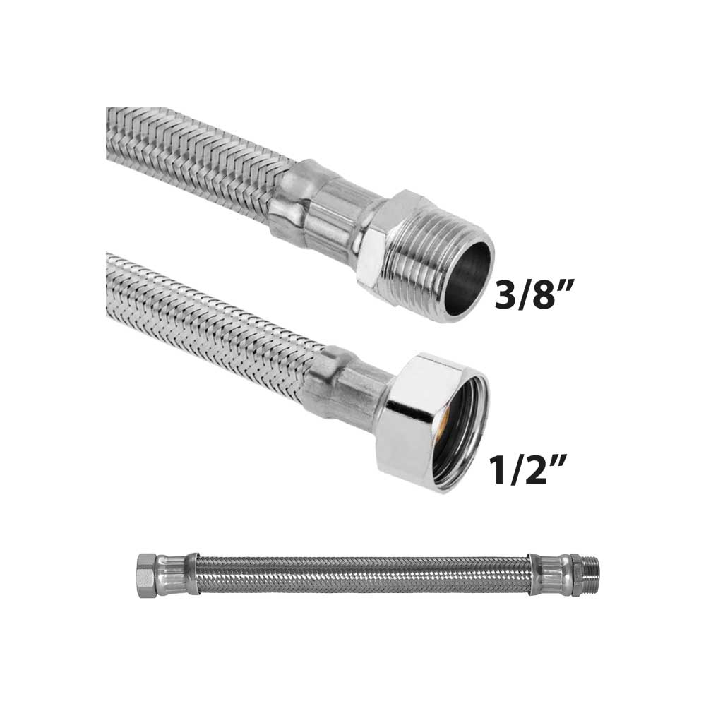FLESSIBILE IN ACCIAIO INOX M3/8" X 1/2"F