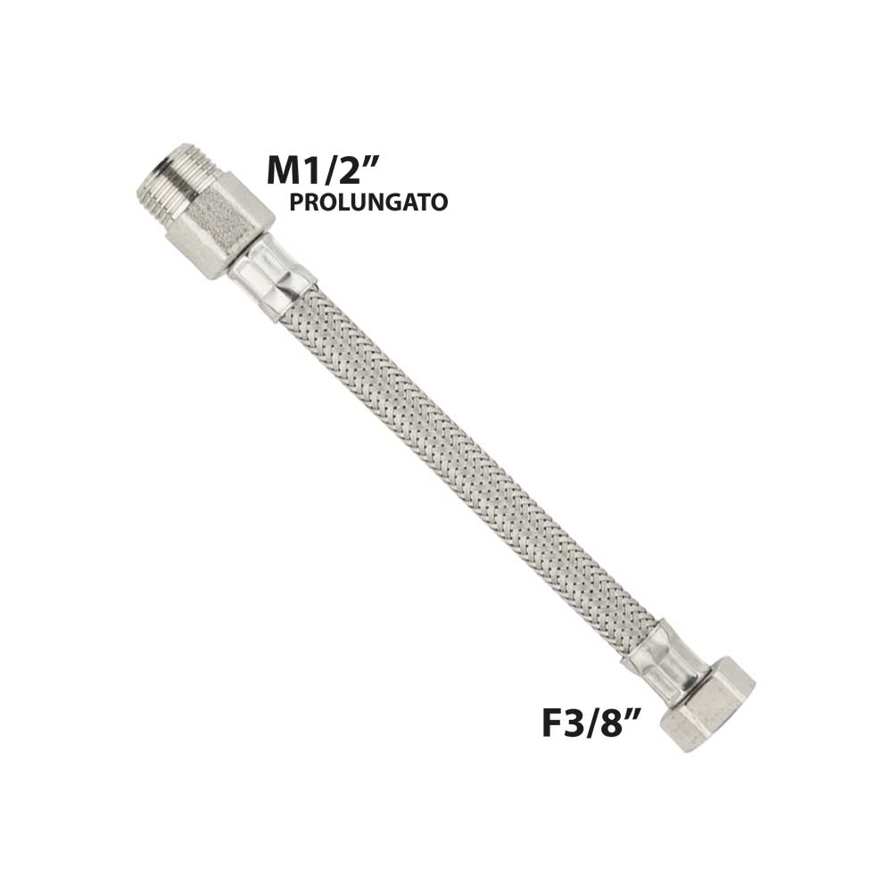 FLESSIBILE IN ACCIAIO INOX M1/2 PROLUNGATO X F3/8