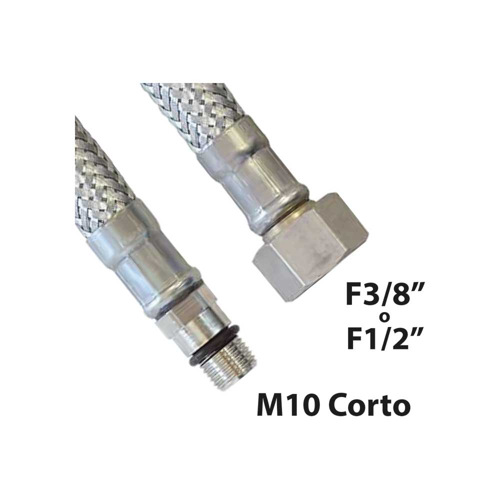 FLESSIBILE IN ACCIAIO INOX PER MONOCOMANDO CORTO DN8