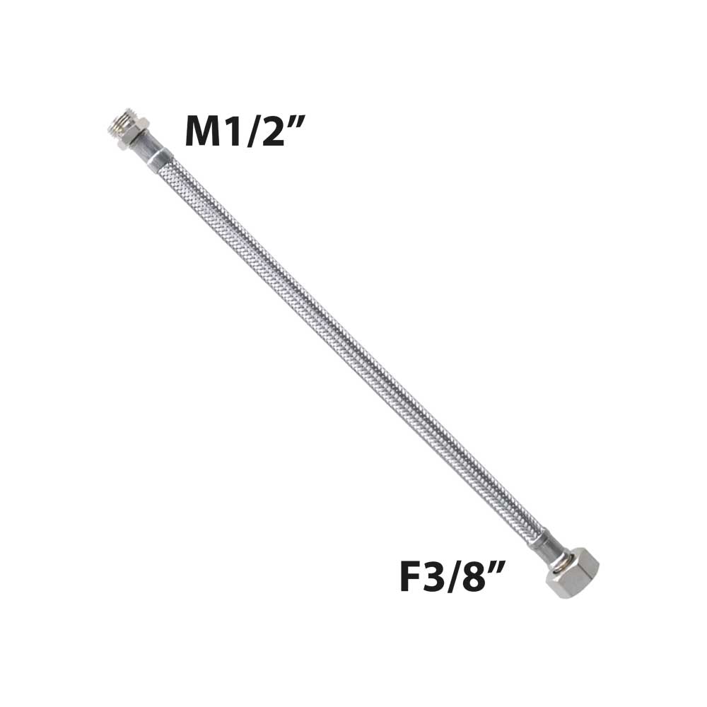 FLESSIBILE IN ACCIAIO INOX M1/2 x F3/8 GIR. FLEXCORE