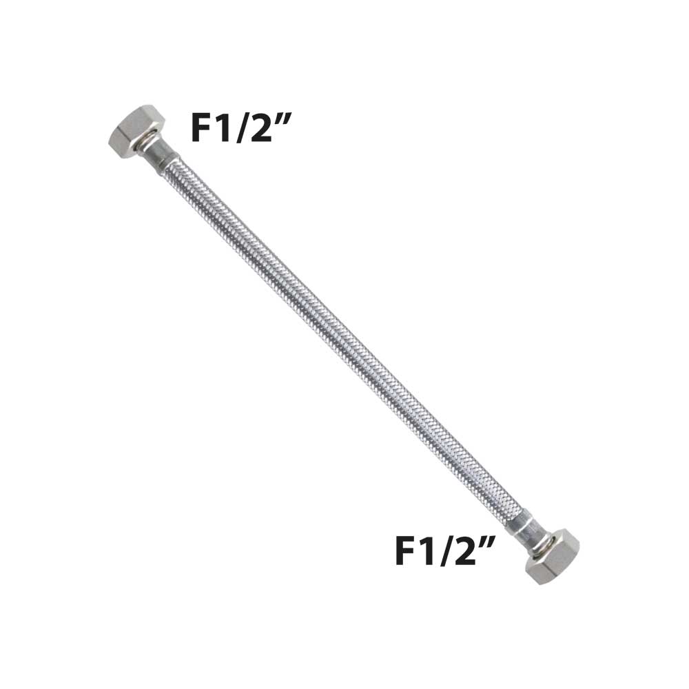 FLESSIBILE IN ACCIAIO INOX F1/2 x F1/2 GIR. FLEXCORE