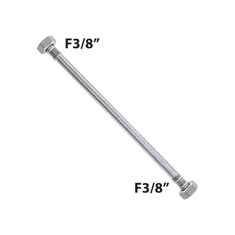 FLESSIBILE IN ACCIAIO INOX F3/8 x F3/8 GIR. FLEXCORE