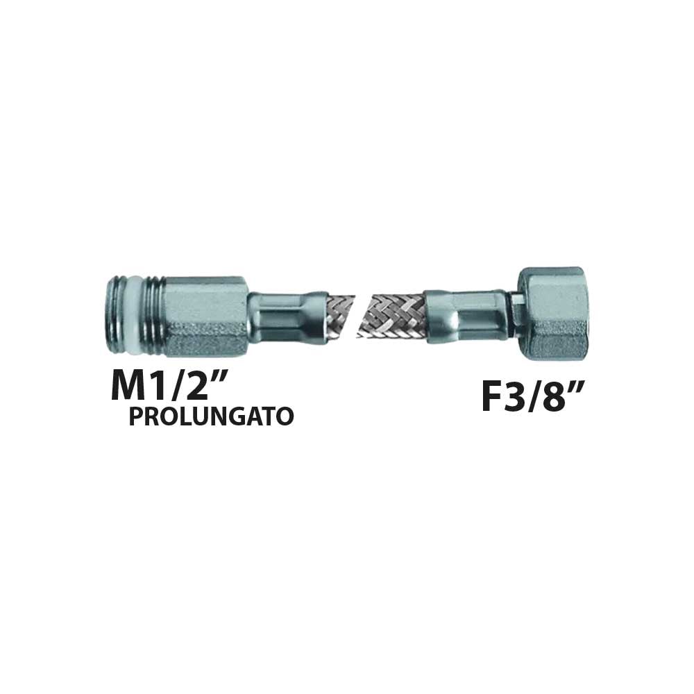 FLESSIBILE IN ACCIAIO INOX M1/2 PROLUNGATO x F3/8 GIR. FLEXCORE