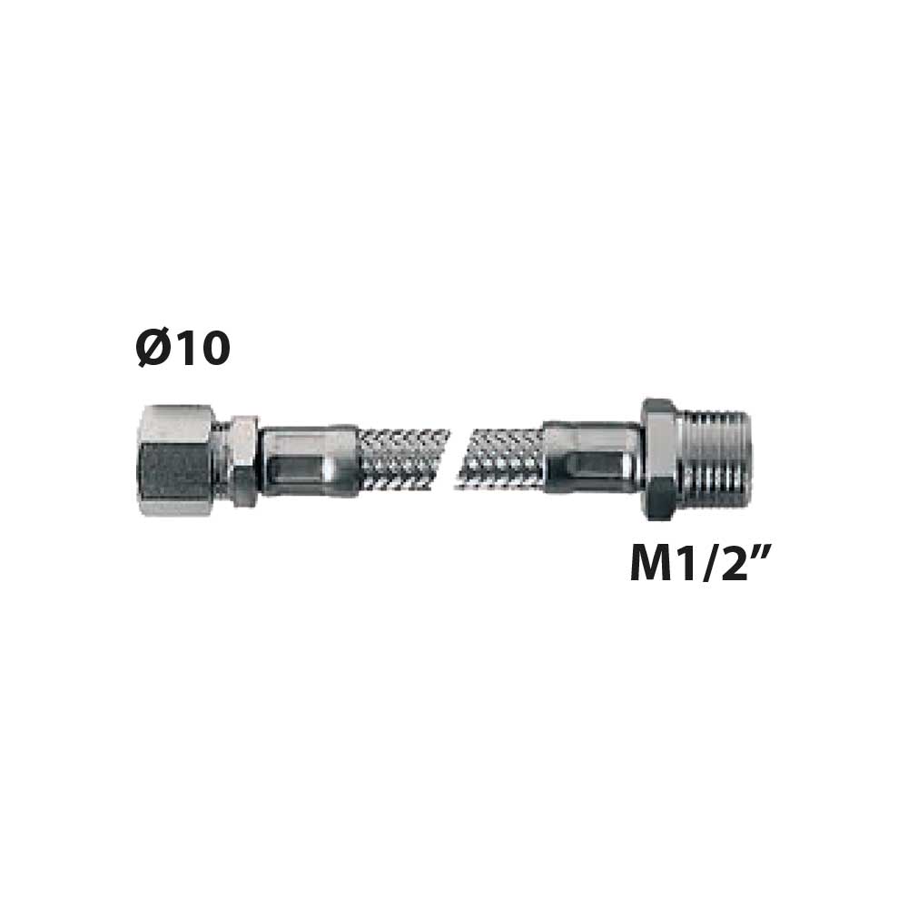 FLESSIBILE IN ACCIAIO INOX FLEXCORE M1/2 x 10 BICONO