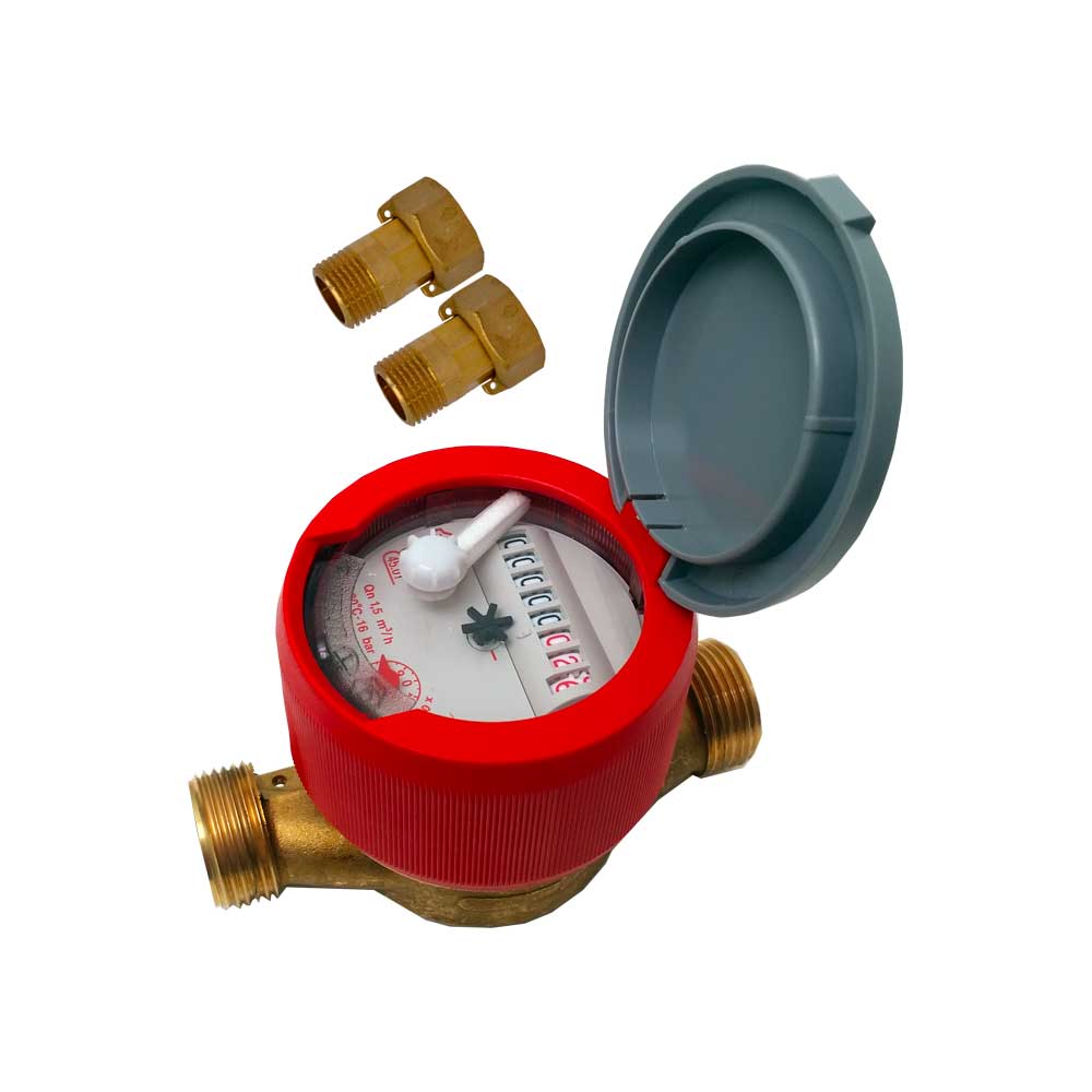 CONTATORE ACQUA A QUADRANTE ASCIUTTO A 8 RULLI PER ACQUA CALDA