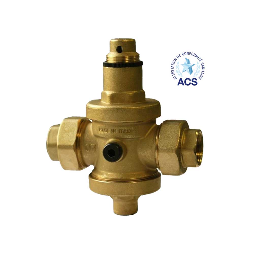 RIDUTTORE DI PRESSIONE ACQUA A PISTONE EUROBRASS CON BOCCHETTONI