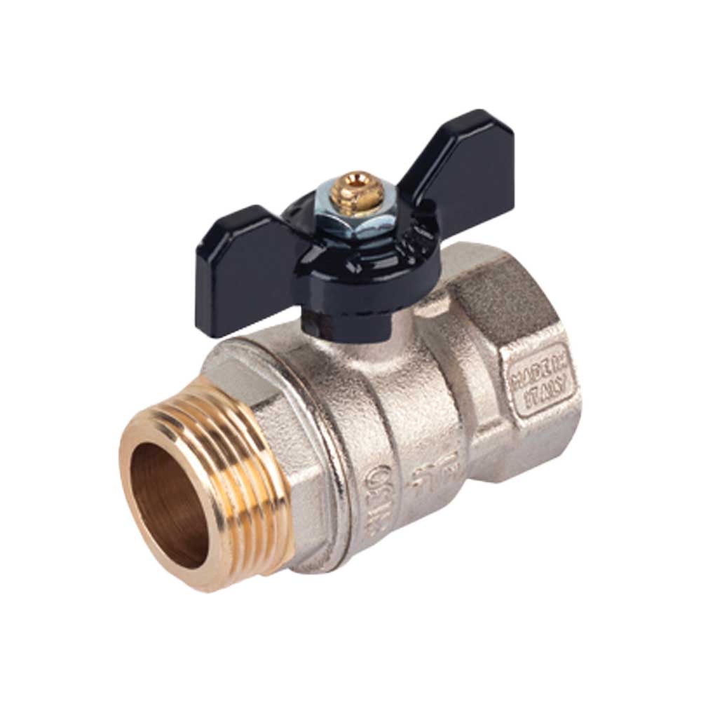 VALVOLA A SFERA PASSAGGIO STANDARD M-F FARFALLA ALLUMINIO TIEMME