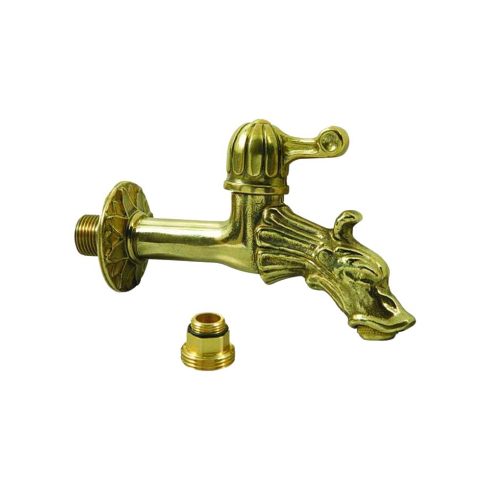 RUBINETTO ARTISTICO PER FONTANA A SFERA CON ATTACCO PORTAGOMMA