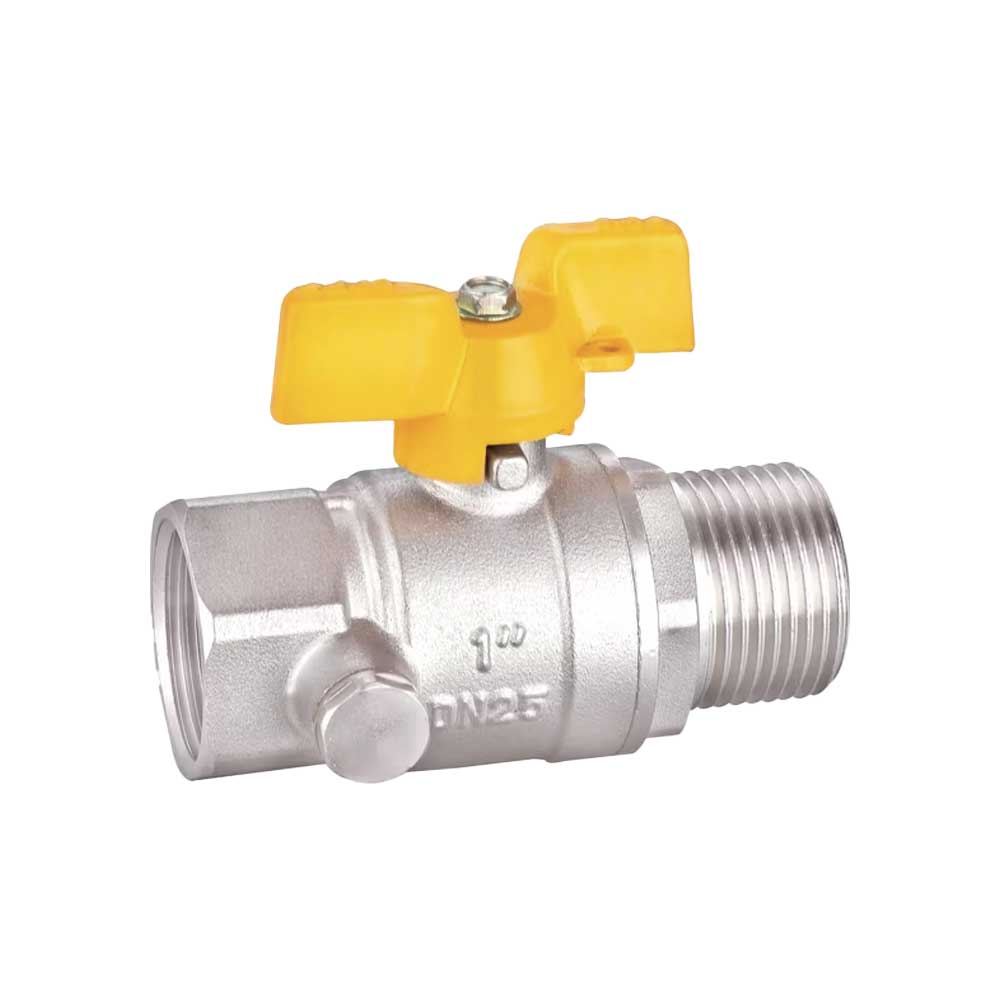 VALVOLA A SFERA GAS M/F CON PRESA DI PRESSIONE E FARFALLA IN ALLUMINIO BUGATTI