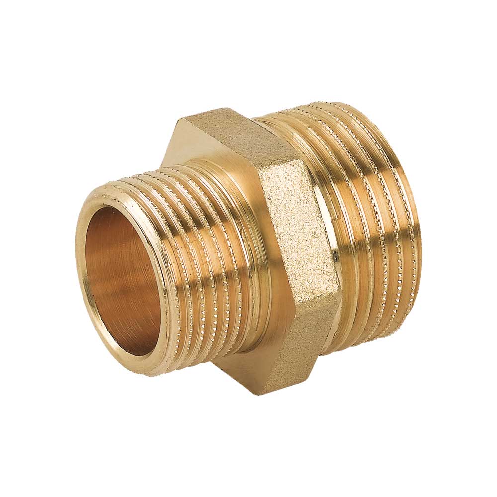 NIPLES DOPPIO RIDOTTO MASCHIO/MASCHIO IN OTTONE GIALLO