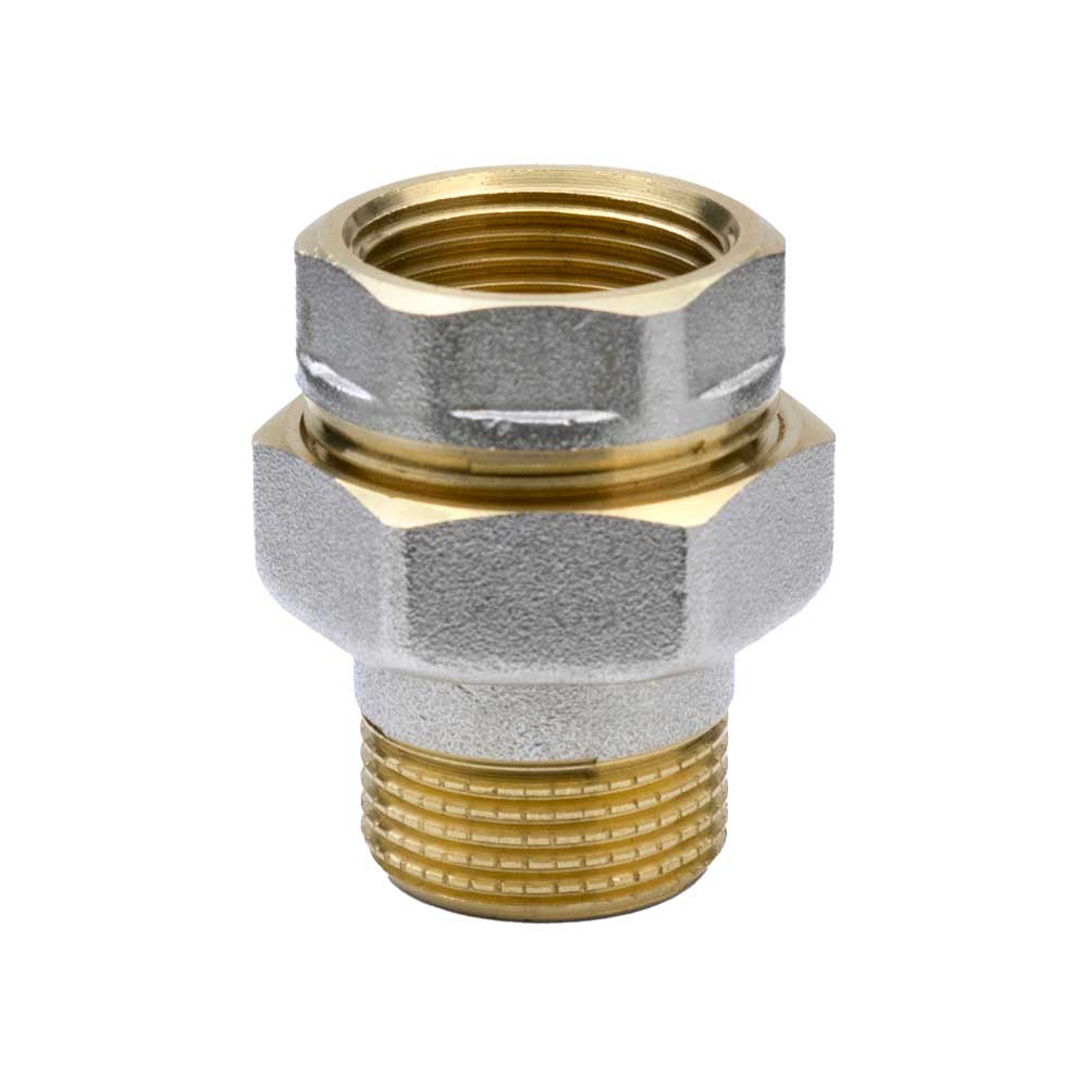 RACCORDO DIRITTO 3 PEZZI MASCHIO/FEMMINA IN OTTONE NICHELATO
