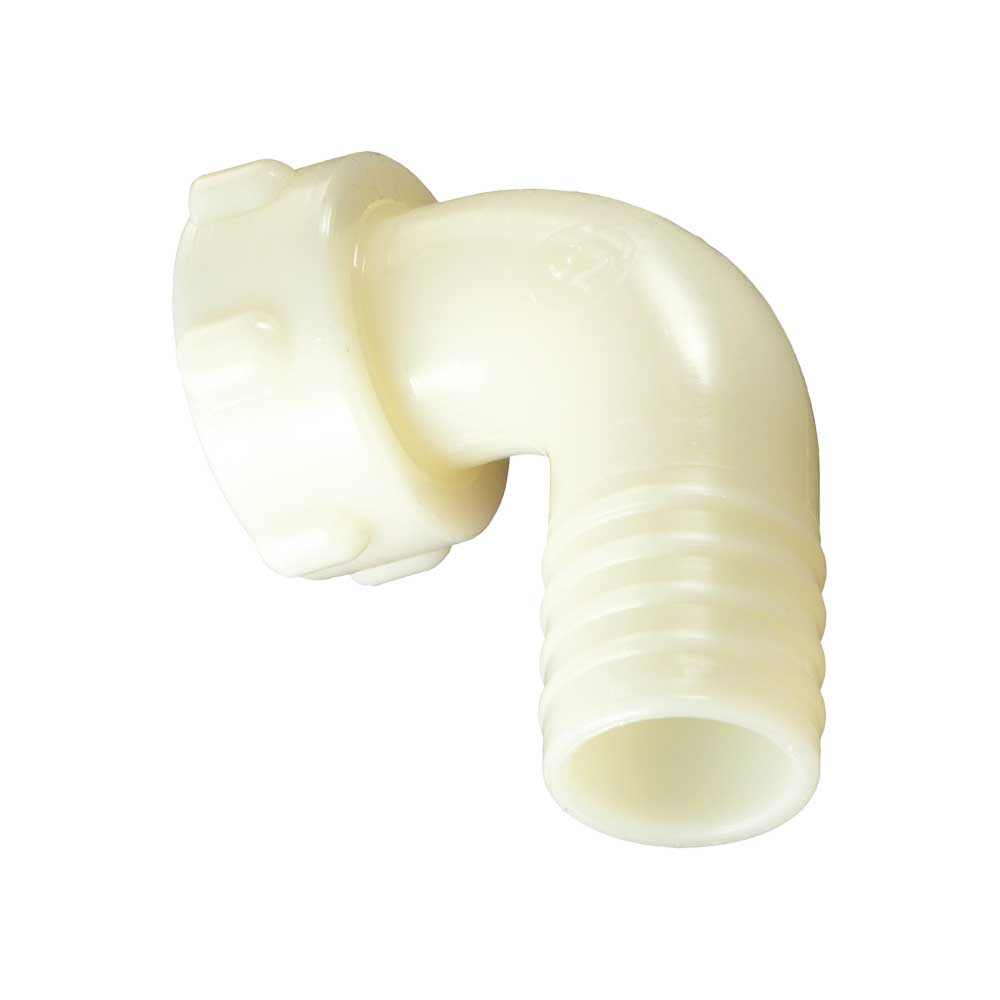 PORTAGOMMA CURVO 90° FEMMINA CON GHIERA GIREVOLE IN PA