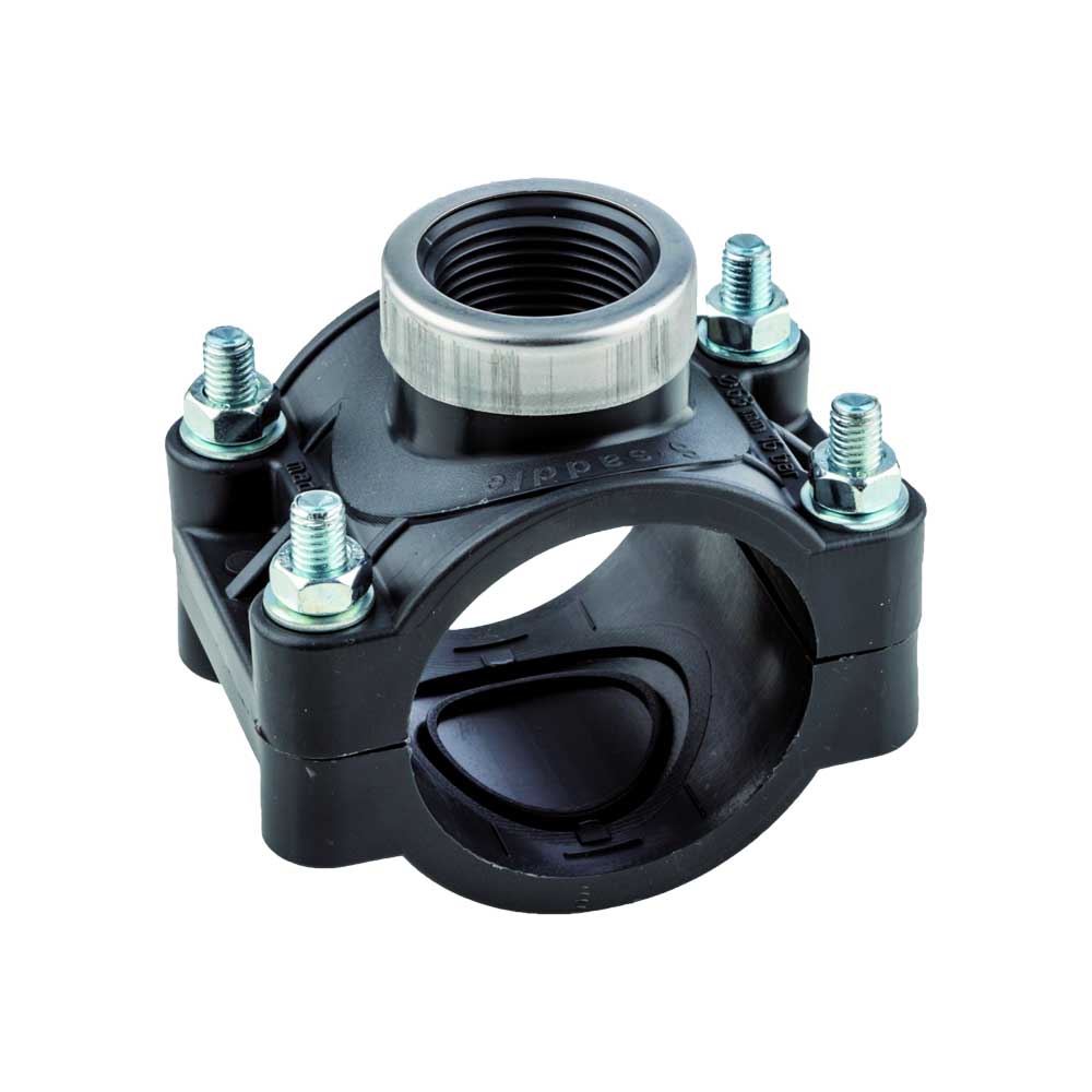 PRESA A STAFFA PN10 CON ANELLO DI RINFORZO IN ACCIAIO INOX UNIDELTA