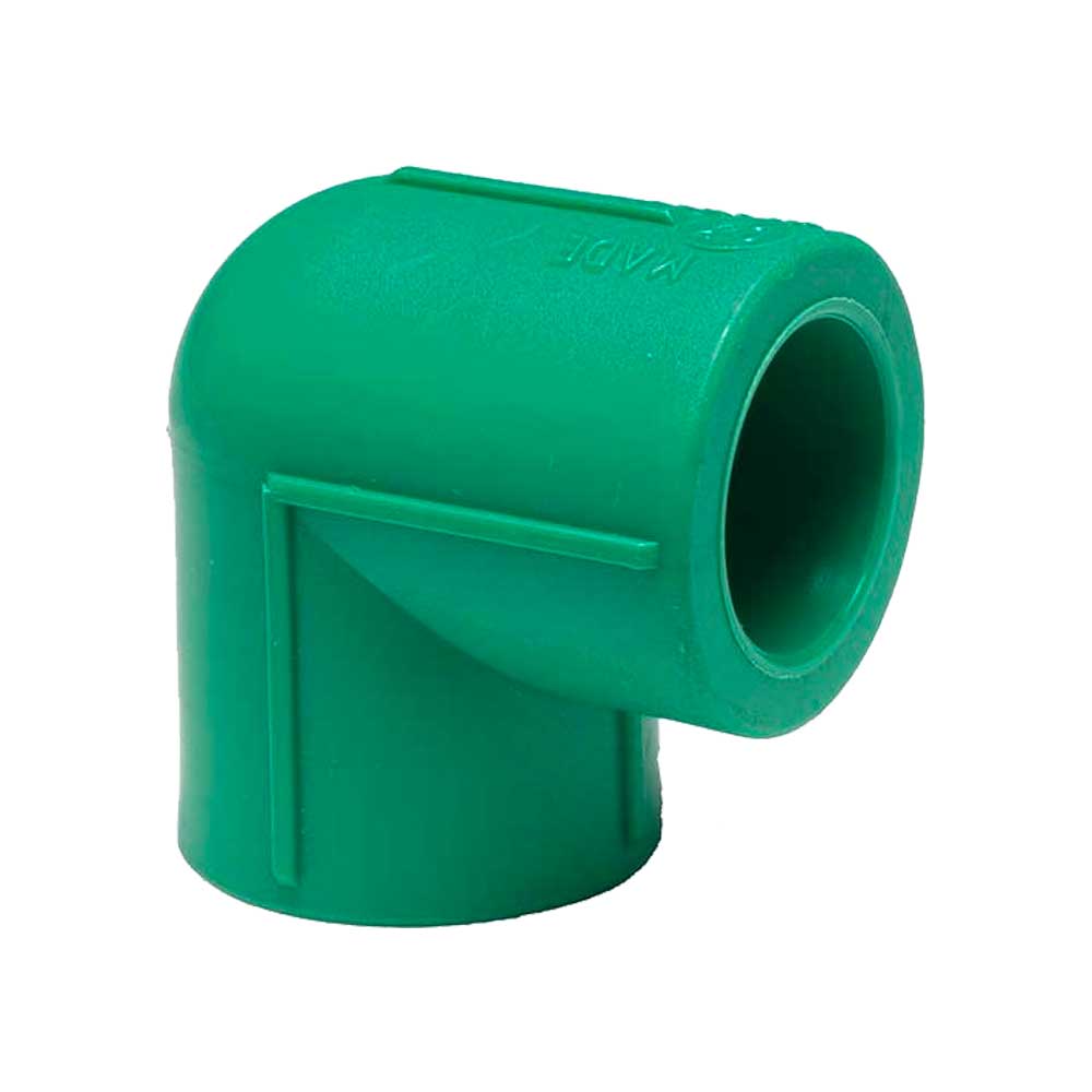 GOMITO A 90° FEMMINA/FEMMINA IN PPR VERDE PN25