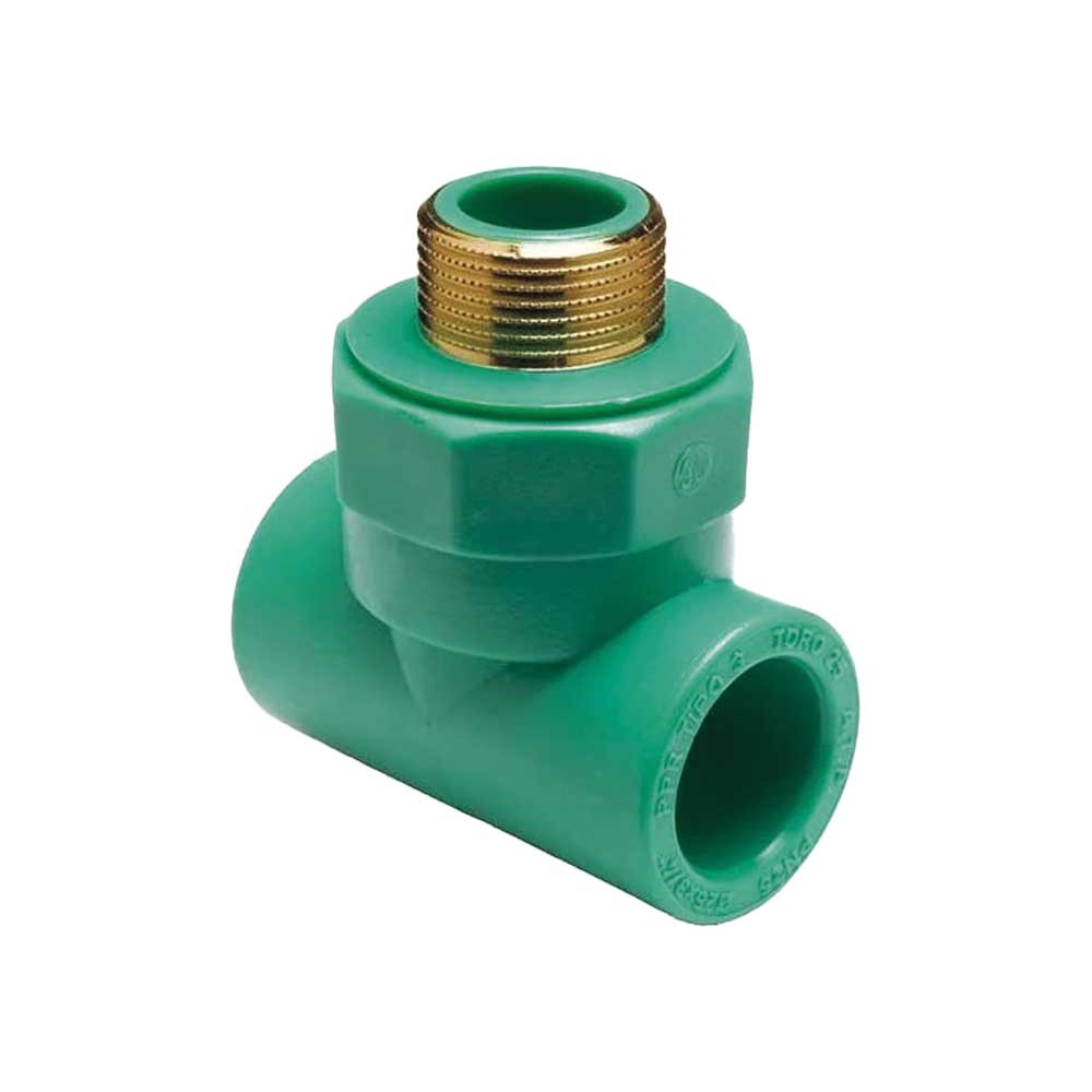 TEE FILETTATO MASCHIO IN PPR VERDE PN 25