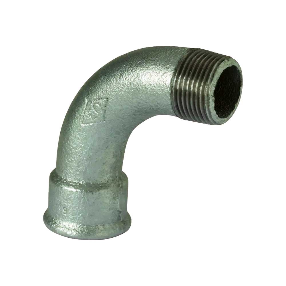 CURVA A 90° MASCHIO/FEMMINA IN GHISA ZINCATA