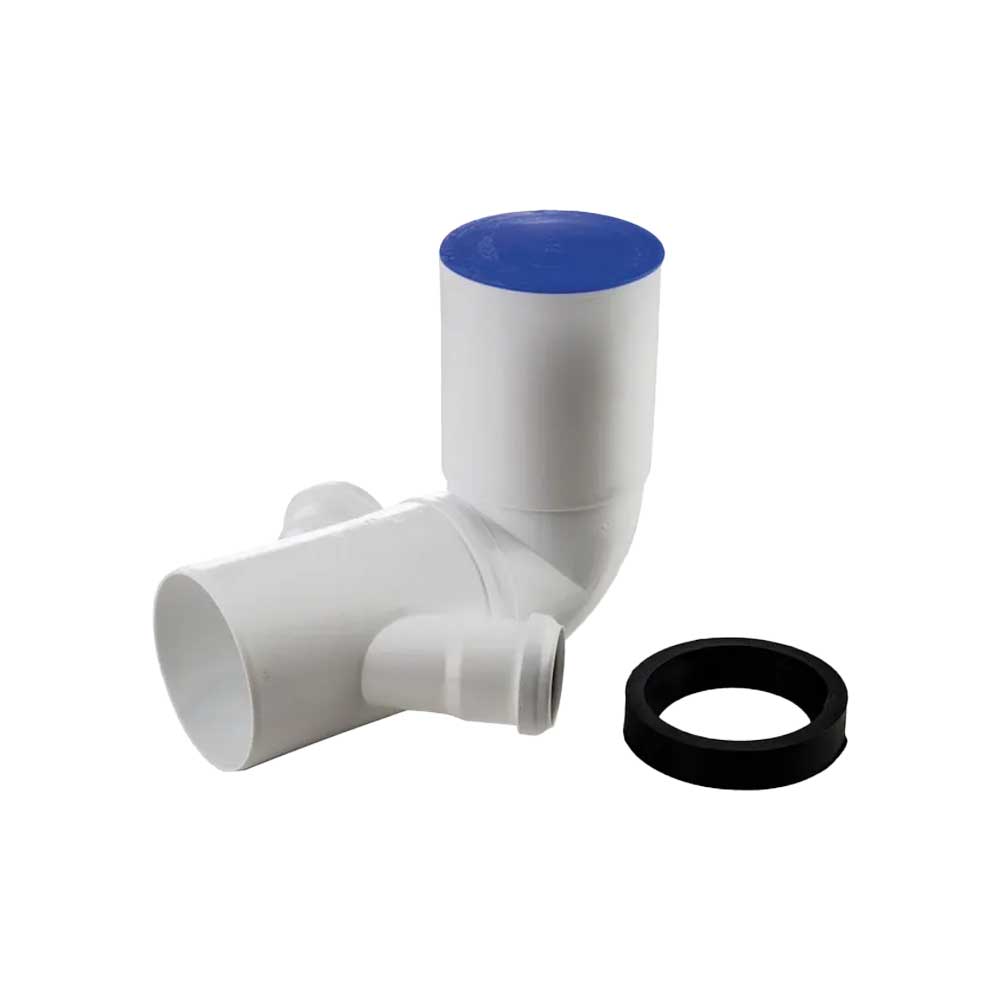 CURVA WC 90° PROLUNGATA A INNESTO CON 2 ATTACCHI