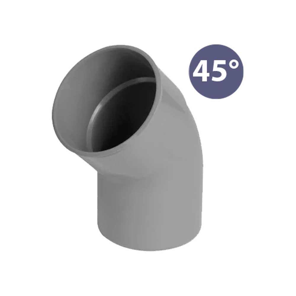 CURVA 45° IN PVC ME AD INCOLLAGGIO MASCHIO/FEMMINA