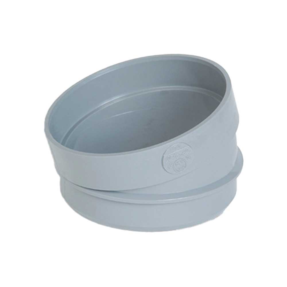 CURVA A GOMITO 15° IN PVC ME AD INCOLLAGGIO MASCHIO/FEMMINA