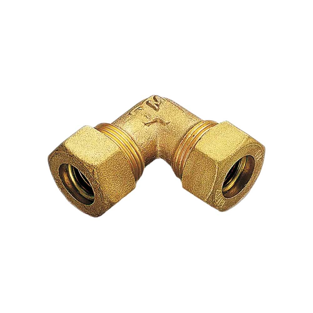 GOMITO DOPPIO A COMPRESSIONE CON O-RING PER TUBO RAME TIEMME