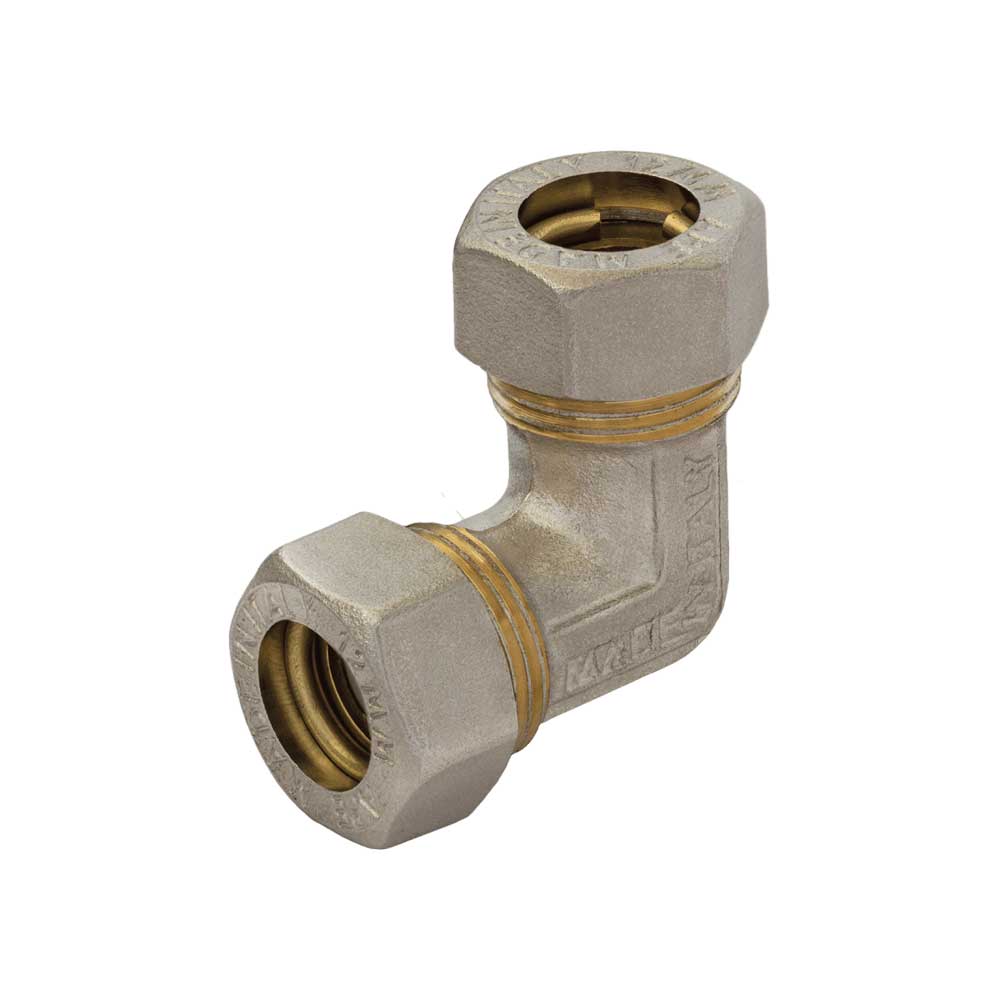 GOMITO DOPPIO A COMPRESSIONE O-RING PER TUBO RAME APE
