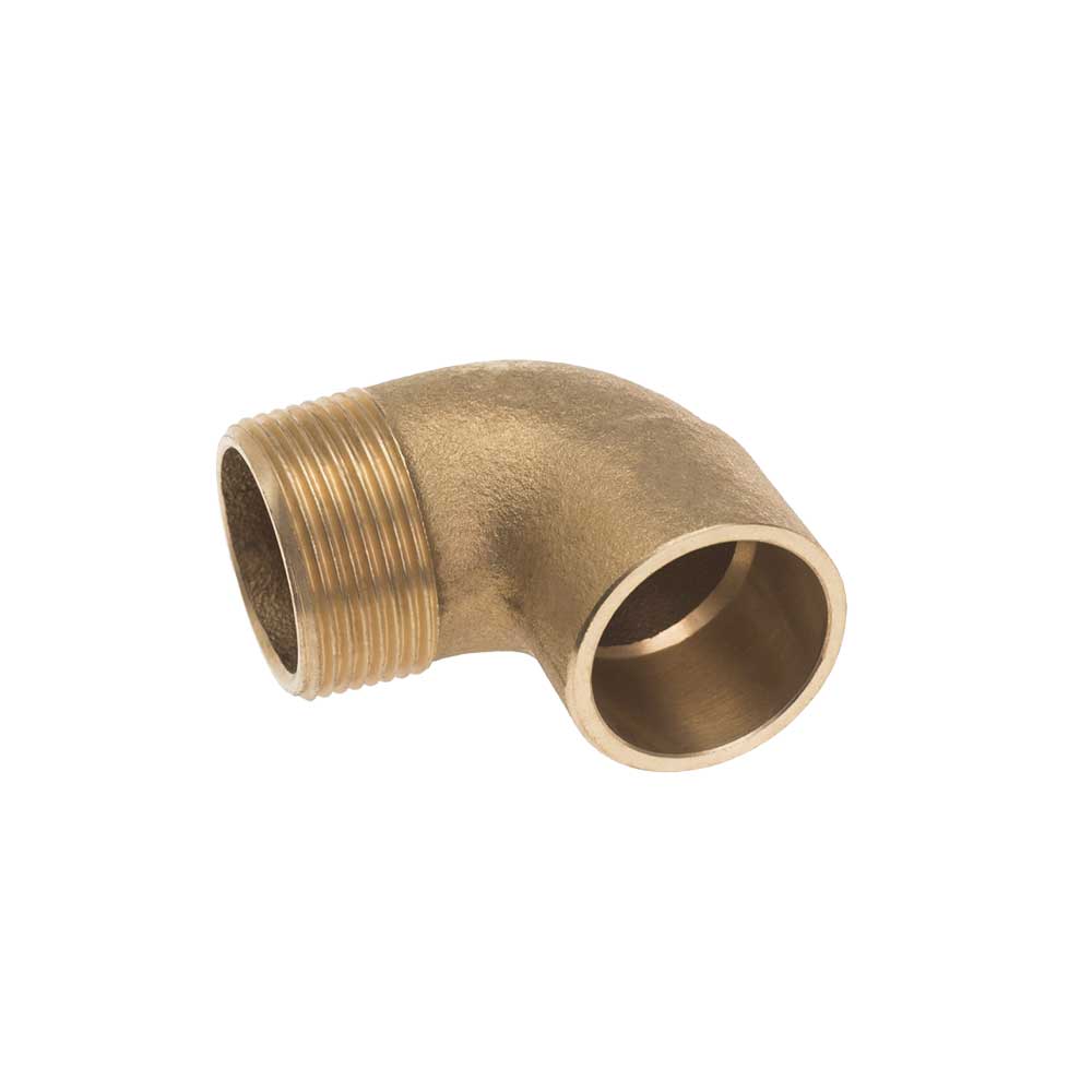 GOMITO A 90° FILETTATO MASCHIO IN BRONZO A SALDARE