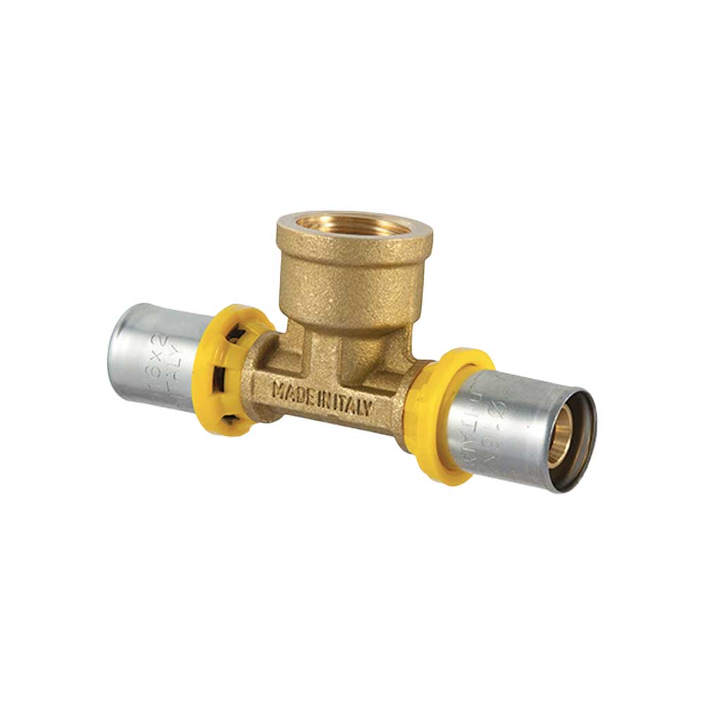 Tee Femmina A Pressare Per Tubo Multistrato Acqua E Gas Tdm