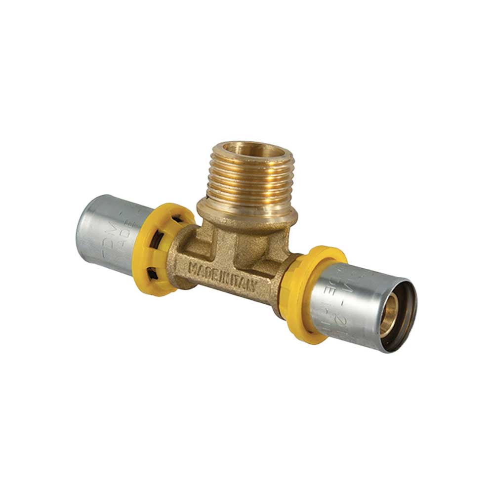 Tee Maschio A Pressare Per Tubo Multistrato Acqua E Gas Tdm