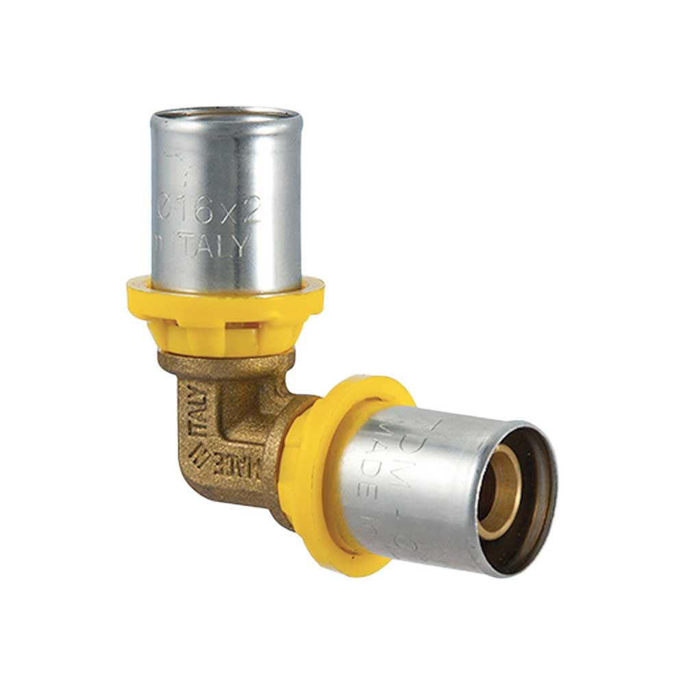 Raccordo Curvo Doppio A Pressare Per Tubo Multistrato Acqua E Gas Tdm