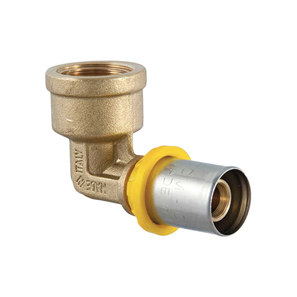 Raccordo Curvo Femmina A Pressare Per Tubo Multistrato Acqua E Gas Tdm